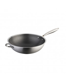 不鏽鋼蜂巢炒鑊32cm
